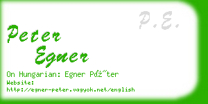 peter egner business card